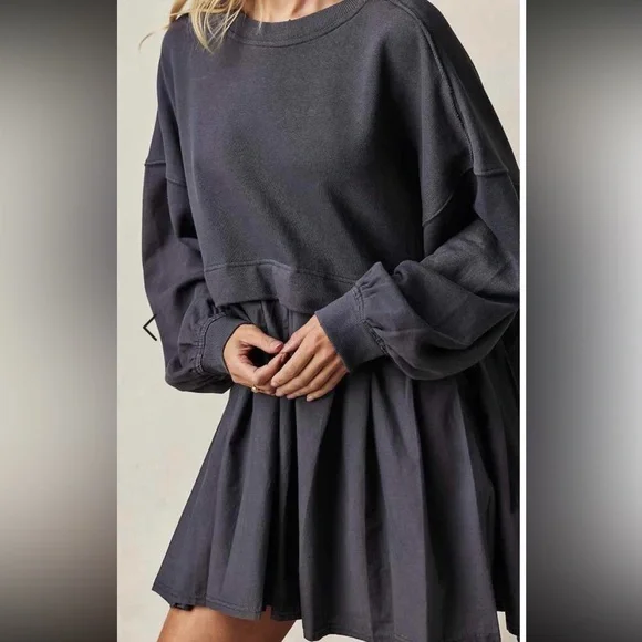 NWOT Free People Eleanor Sweatshirt Top Dress size Medium - Picture 2 of 8
